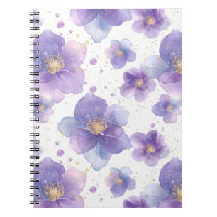Cuaderno hermosa y elegante flor de impresión sin soldadura