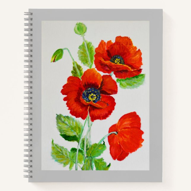 Cuaderno Hermosas amapolas rojas (Anverso)