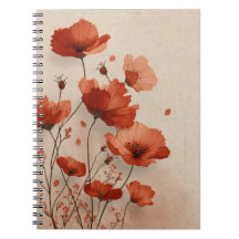 Hermosas amapolas rojas espiral 