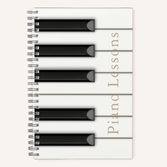 Cuaderno Hermosas claves de piano personalizadas 5.5x8.5 (Anverso)
