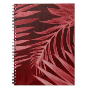 Cuaderno Hermosas flores abstractas de color rosa y rojo en