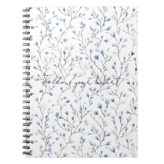 Cuaderno Hermosas Flores Blancas Azules (Frente)