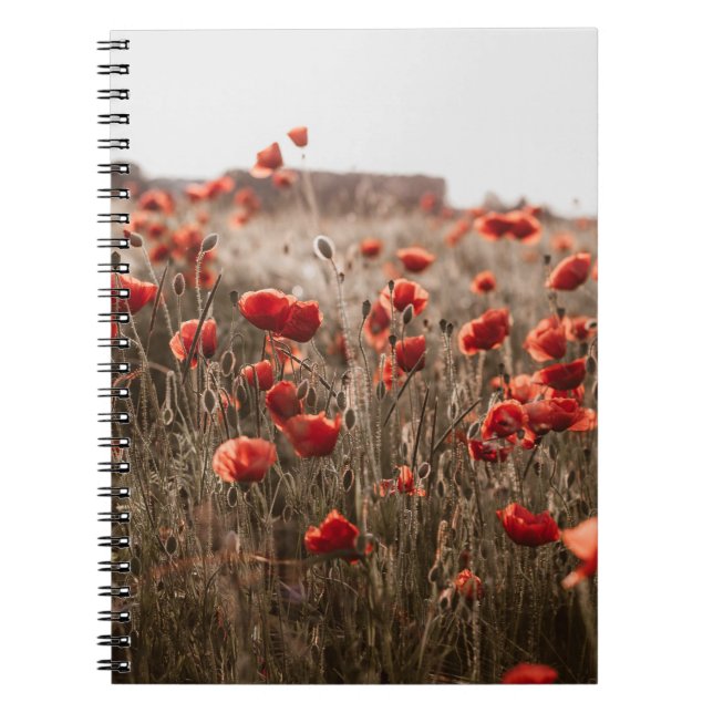 Cuaderno hermosas flores de amapola (Frente)