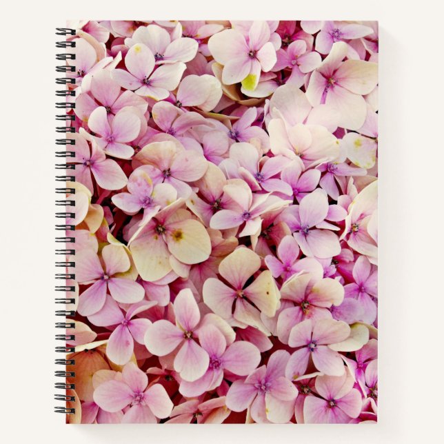 Cuaderno Hermosas flores de Hydrangea (Anverso)
