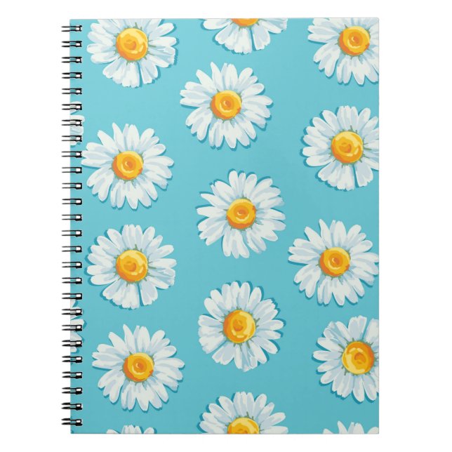 Cuaderno Hermosas flores de margarita sin fisuras (Frente)