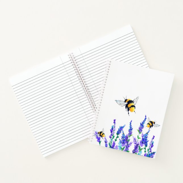 Cuaderno Hermosas flores de primavera y abejas volando - Di (Interior)