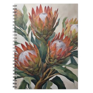 Cuaderno Hermosas flores de Protea de Sudáfrica