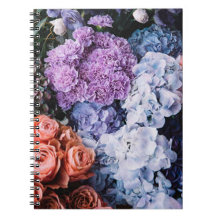 Cuaderno Hermosas flores florecientes (rosas, hortensias, c