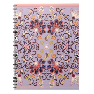 Cuaderno Hermosas flores indias étnicas. Hermoso adorno.