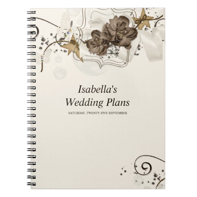 Cuaderno Hermosas flores marrones (Frente)