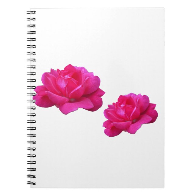 Cuaderno Hermosas flores rosadas de doble rosa (Frente)