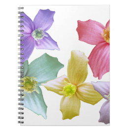 Cuaderno Hermosas flores rosas, azules, violetas y amarilla