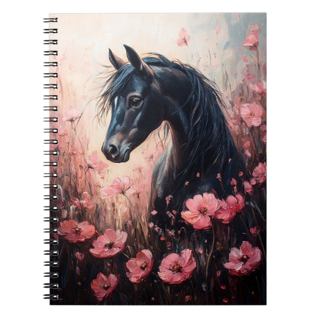 Cuaderno Hermosas flores silvestres rosas de Rubor para cab (Frente)