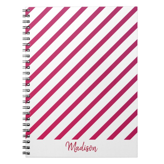 Cuaderno Hermosas franjas rosadas y rojas (Frente)