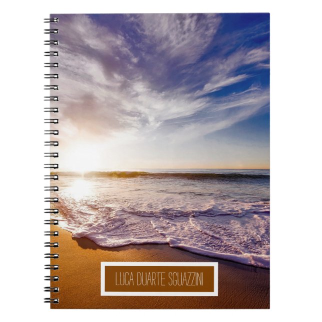 Cuaderno Hermosas olas oceánicas agregan tu nombre (Frente)