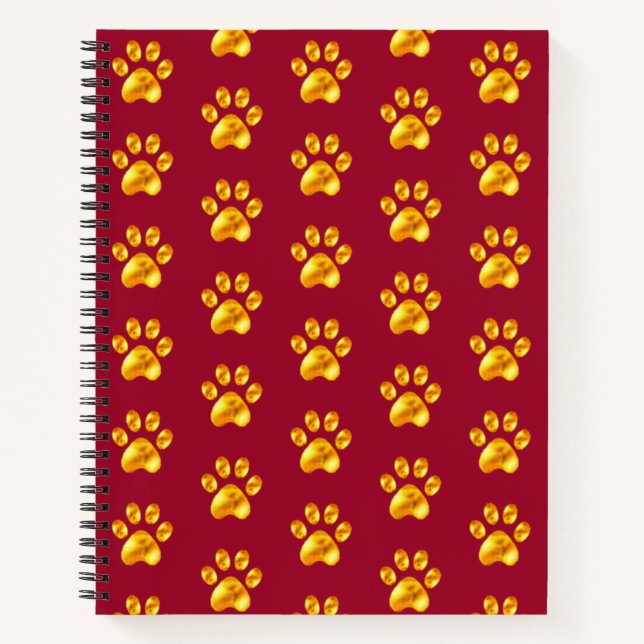Cuaderno Hermosas patas doradas sobre granate (Anverso)