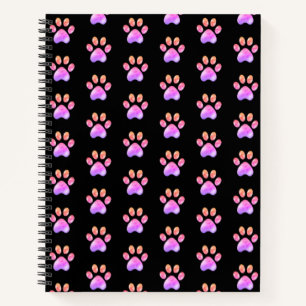 Cuaderno Hermosas patas rosadas sobre negro
