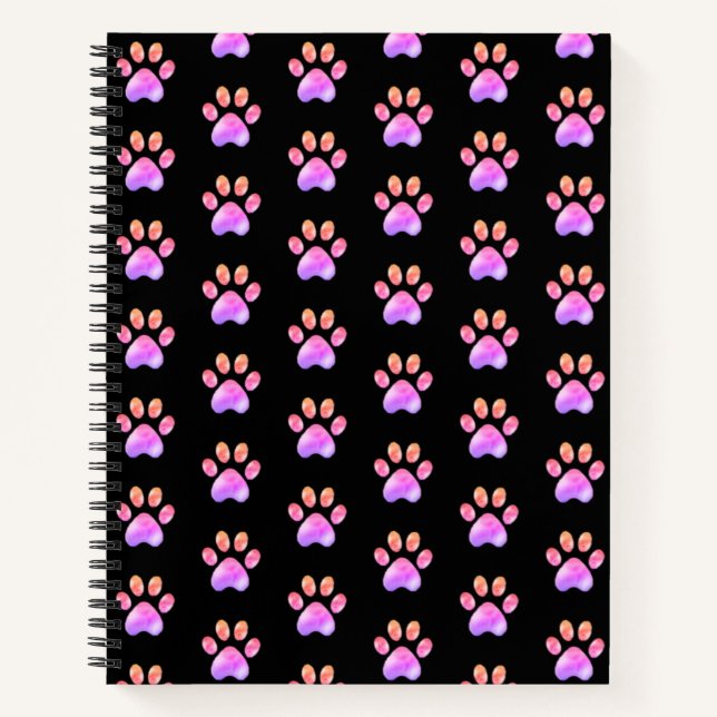 Cuaderno Hermosas patas rosadas sobre negro (Anverso)