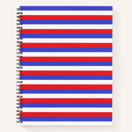 Cuaderno Hermosas Rayas Azules Rojas Blancas