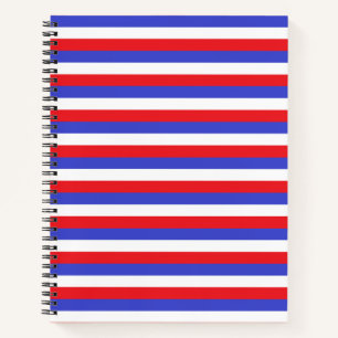 Cuaderno Hermosas Rayas Azules Rojas Blancas