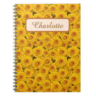 Cuaderno Hermosas rosas amarillas personalizadas