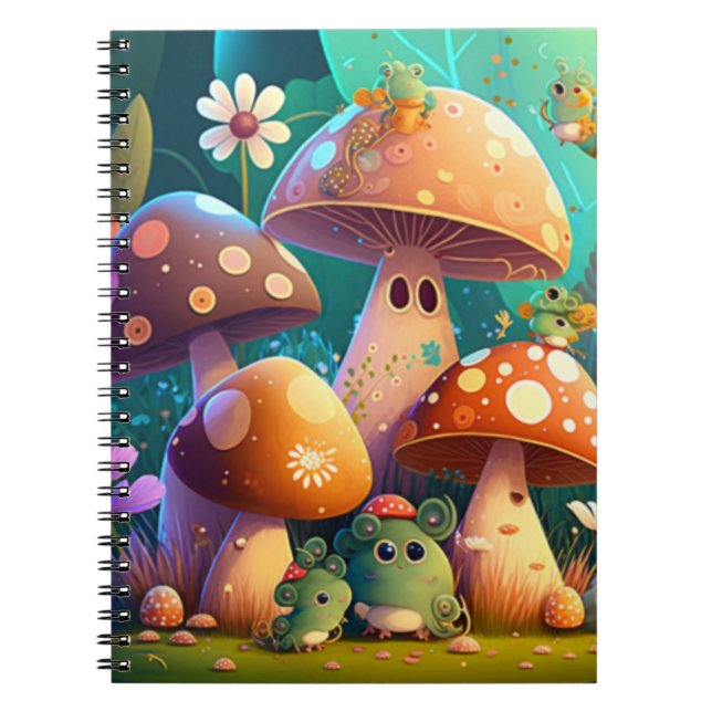 Cuaderno Hermosas setas verdes adorables para bebés (Frente)