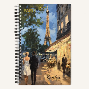 Cuaderno Hermoso Acuarela de Nombre de Viaje a París