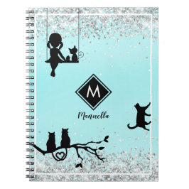 Cuaderno Hermoso acuario azul galaxia Chica diario