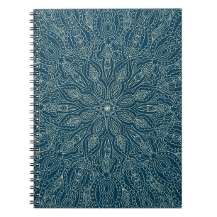 Cuaderno Hermoso adorno de encaje azul, alegre masabst