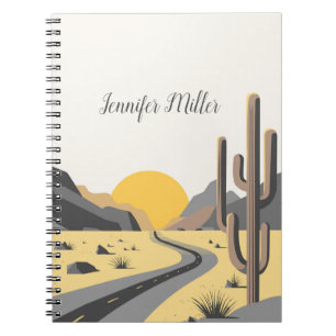 Cuaderno Hermoso amanecer del desierto con vistas a la mont