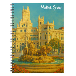 Cuaderno Hermoso Arte de Viaje Vintage de Madrid España