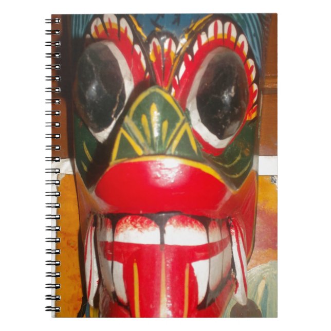 Cuaderno Hermoso arte tradicional cingalés de máscara de fu (Frente)