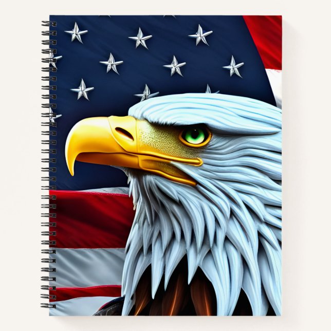 Cuaderno Hermoso bloc de notas patriótico americano con ban (Anverso)