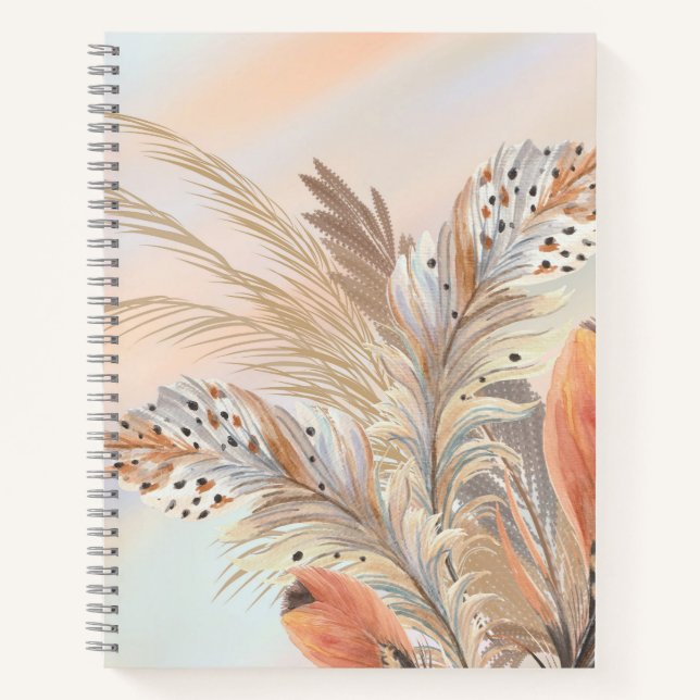 Cuaderno Hermoso Boho Feather Journal (Anverso)