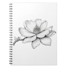Cuaderno Hermoso bosquejo de flores de Magnolia