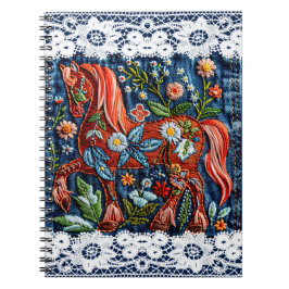 Cuaderno Hermoso Caballo Bordado