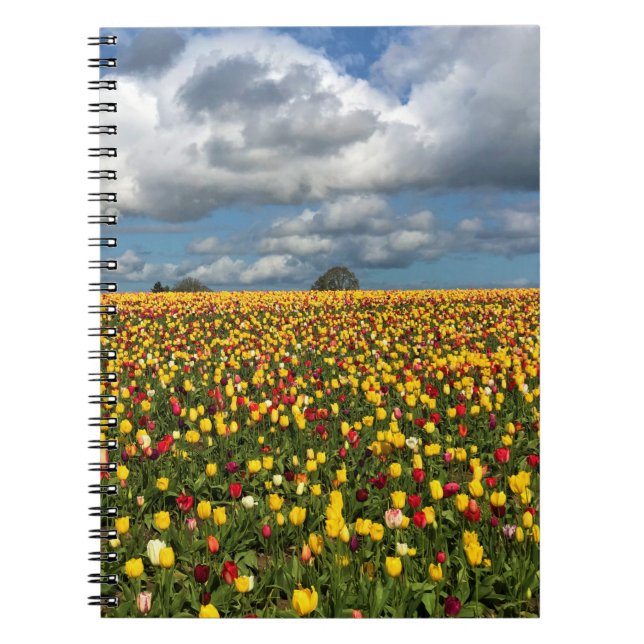 Cuaderno Hermoso Campo Tulipán, Oregón (Frente)