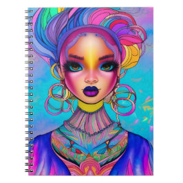 Cuaderno Hermoso Chica caprichoso de ojos marrones