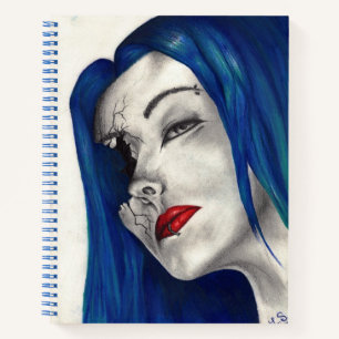 Cuaderno Hermoso Chica de Gótico  Horror Fantasía Arte