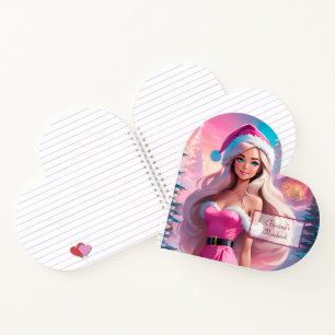 Cuaderno Hermoso Chica de Navidades rosados 01