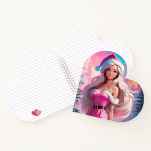 Cuaderno Hermoso Chica de Navidades rosados 01