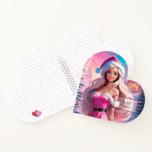 Cuaderno Hermoso Chica de Navidades rosados 01