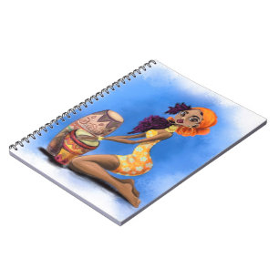 Cuaderno Hermoso Chica de tambores africanos - Feliz Fiesta