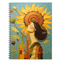 Hermoso Chica Mirando Al Girasol Sky
