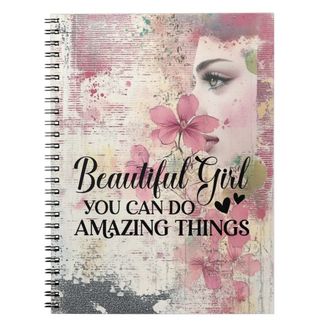 Cuaderno Hermoso Chica, Puedes Hacer Cosas Increíbles (Frente)