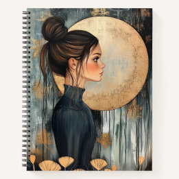 Cuaderno Hermoso Chica y Luna