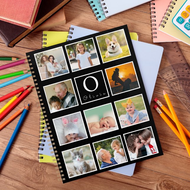 Cuaderno Hermoso Collage de 11 Fotos con Monograma Personal (Subido por el creador)