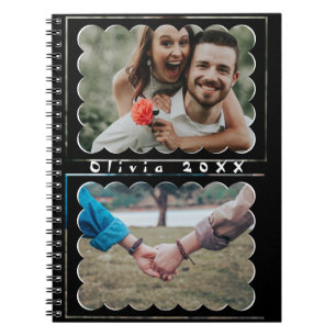 Cuaderno Hermoso Collar Personalizado con Monograma y 2 Fot