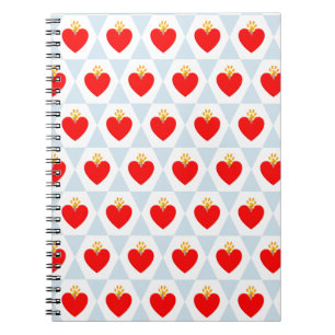 Cuaderno Hermoso corazón con patrón de pata