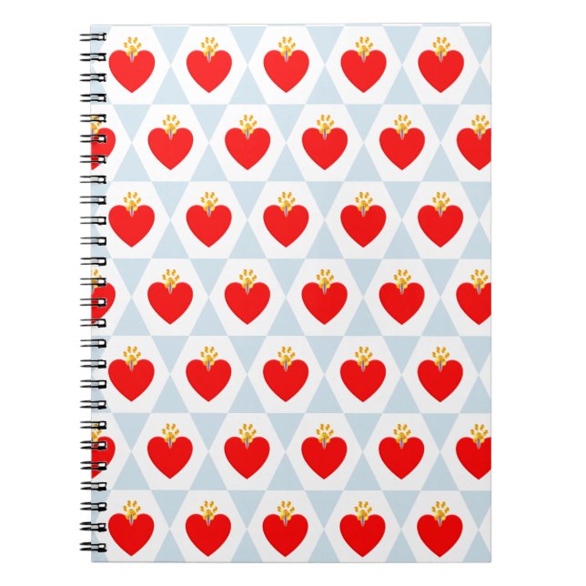 Cuaderno Hermoso Corazón con Patrón de Paw (Frente)